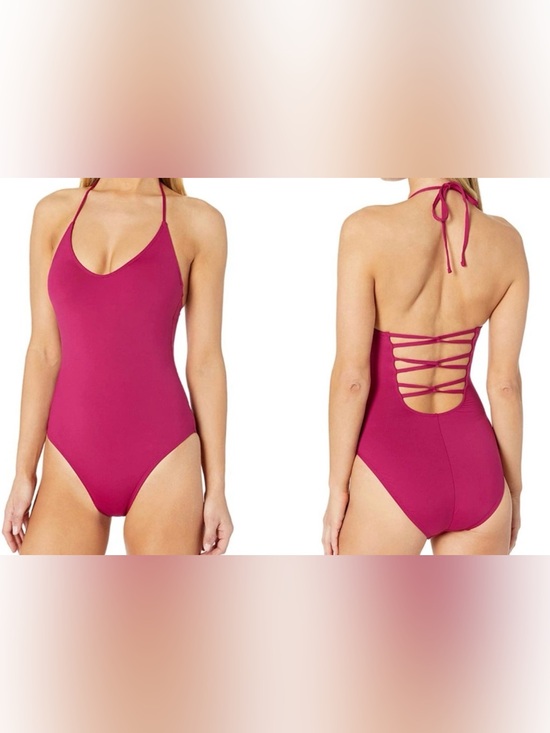 La Blanca Other - La Blanca Island Goddess Scoop Front Tummy Control One Piece Swimsuit Pink Sz 12
